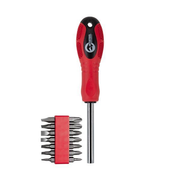 Отвертка магнитная 1/4", с комплектом насадок, 15 ед., Cr-V INTERTOOL HT-0415 HT-0415 фото