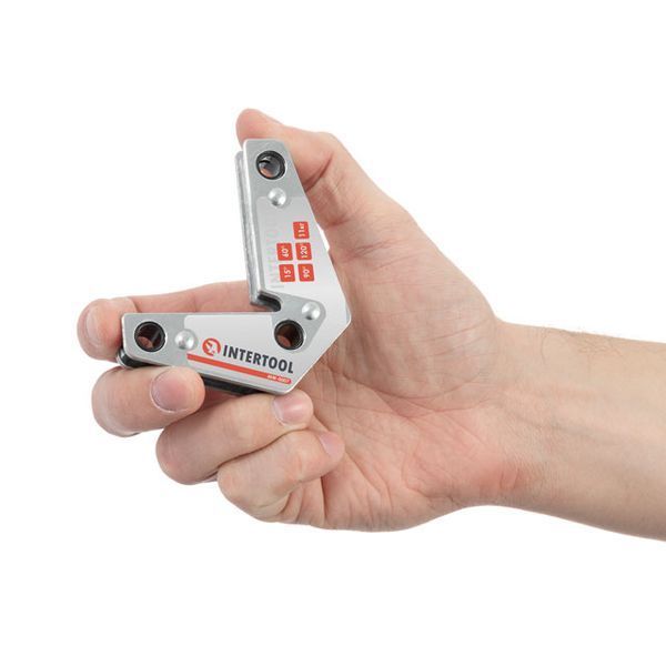 Кутник магнітний для зварювання, 15&deg;, 60&deg;, 90&deg;, 120&deg;, 11 кг, 75&times;85 мм INTERTOOL MW-0007 MW-0007 фото