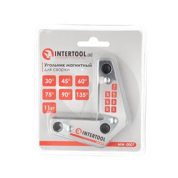 Кутник магнітний для зварювання, 15&deg;, 60&deg;, 90&deg;, 120&deg;, 11 кг, 75&times;85 мм INTERTOOL MW-0007 MW-0007 фото