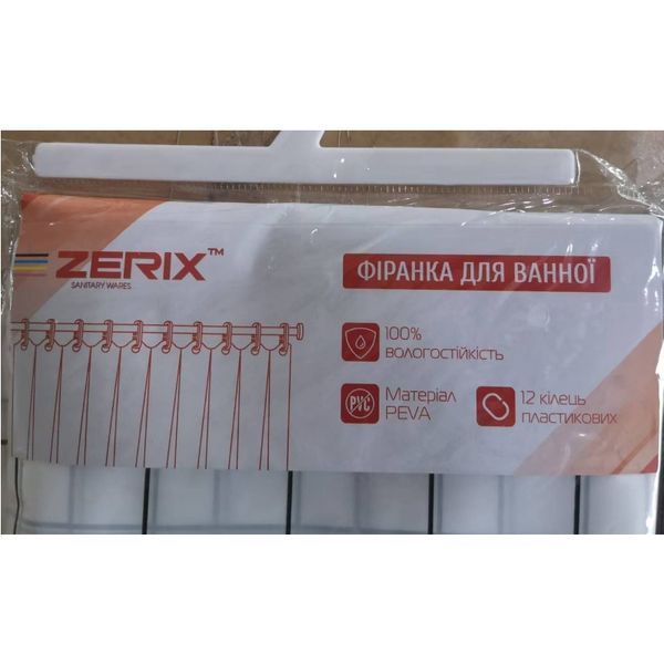 Шторка для ванной Zerix SCP-011-180x180 из PEVA (полиэтиленвинилацетата) (Узор "Клетка" белая) (ZX6084) ZX6084 фото