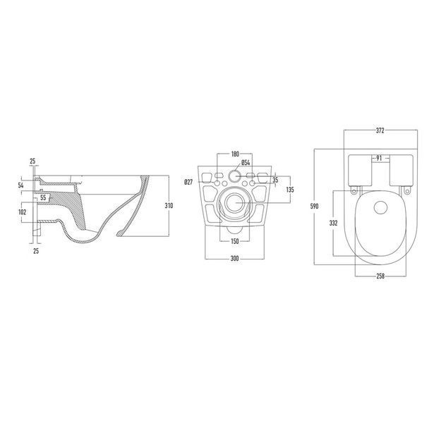 Унитаз-биде подвесной с электронным управлением Koer TB-0101 Smart 590x375x335mm (KR6117) KR6117 фото