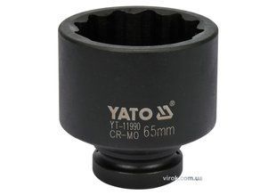 Головка торцева ударна 12-гранна YATO : квадрат 1", М= 65 мм, L= 93 мм YT-11990 YT-11990 фото
