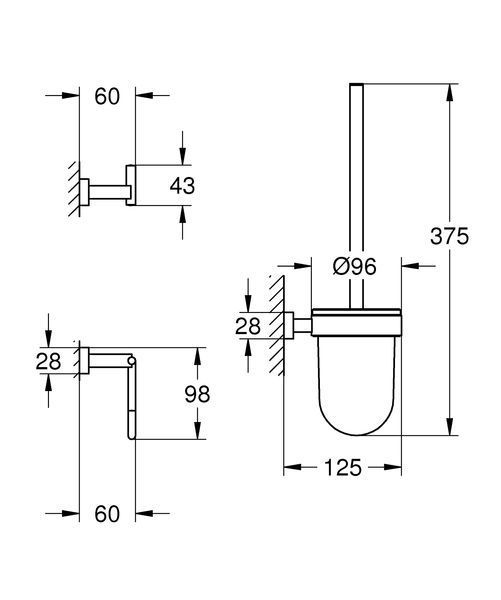 Набор аксессуаров 3 в 1 Grohe Essentials Cube New (40757001) 40757001 фото