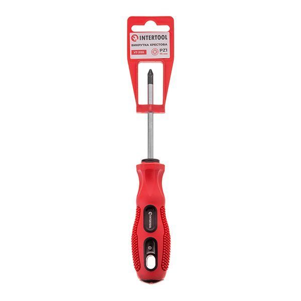 Крестовая отвертка, PZ1&times;75 мм, Cr-V INTERTOOL VT-3155 VT-3155 фото
