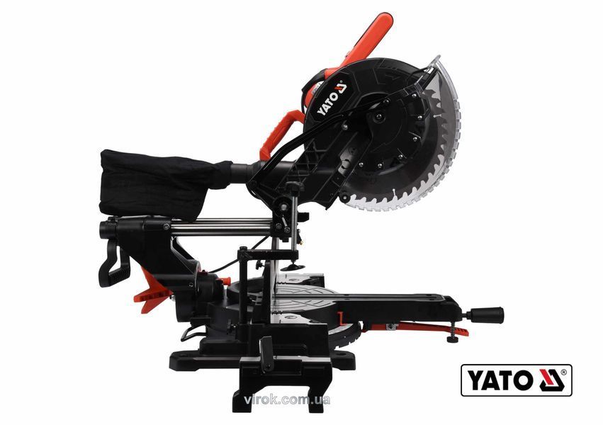Пила торцовочная с лазерной протяжкой YATO: P=1.8 кВт, диск &Oslash;=305/30мм, гл. реза 90&deg;/45&deg;-105/60мм YT-82175 YT-82175 фото