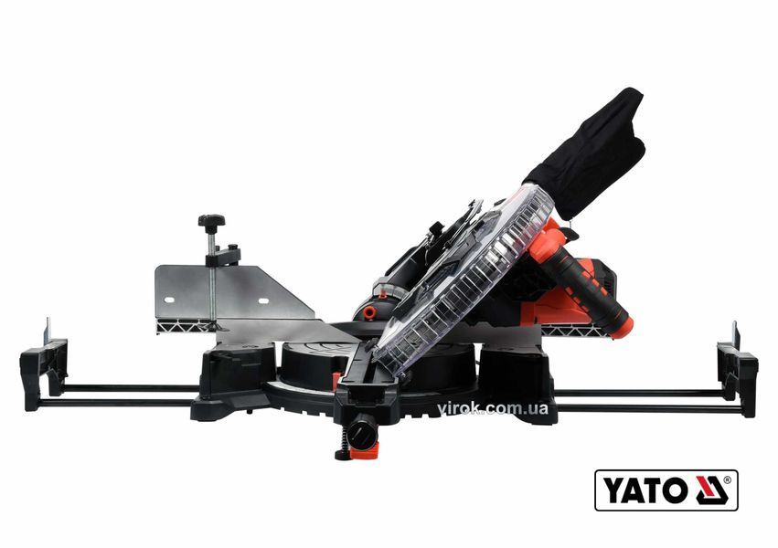 Пила торцовочная с лазерной протяжкой YATO: P=1.8 кВт, диск &Oslash;=305/30мм, гл. реза 90&deg;/45&deg;-105/60мм YT-82175 YT-82175 фото