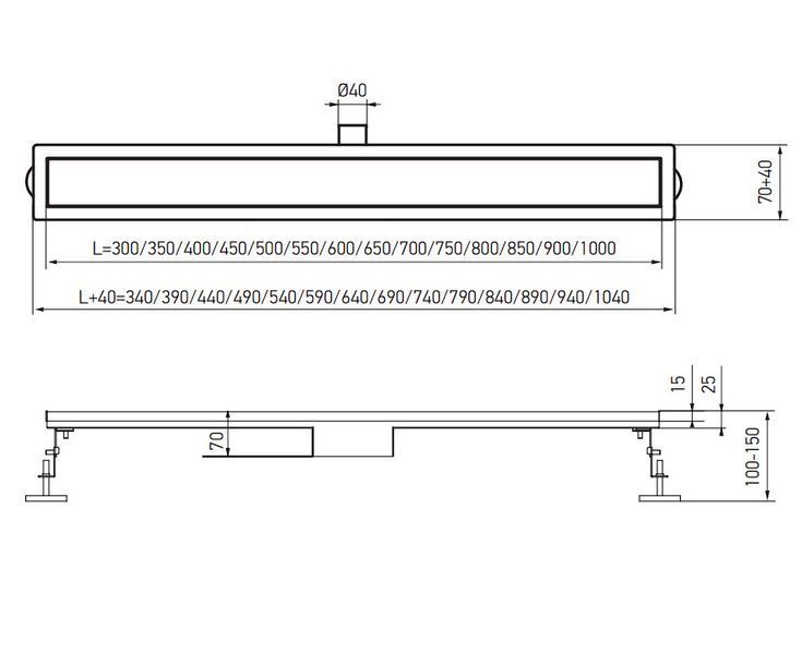 Душевой трап из нержавеющей стали SUS304 Koer FD29-70x900 (AC0626) AC0626 фото