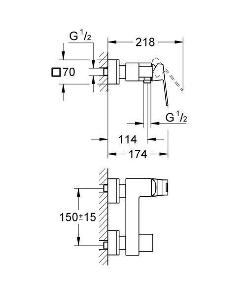 Змішувач для душу Grohe Eurocube (23145000) 23145000 фото