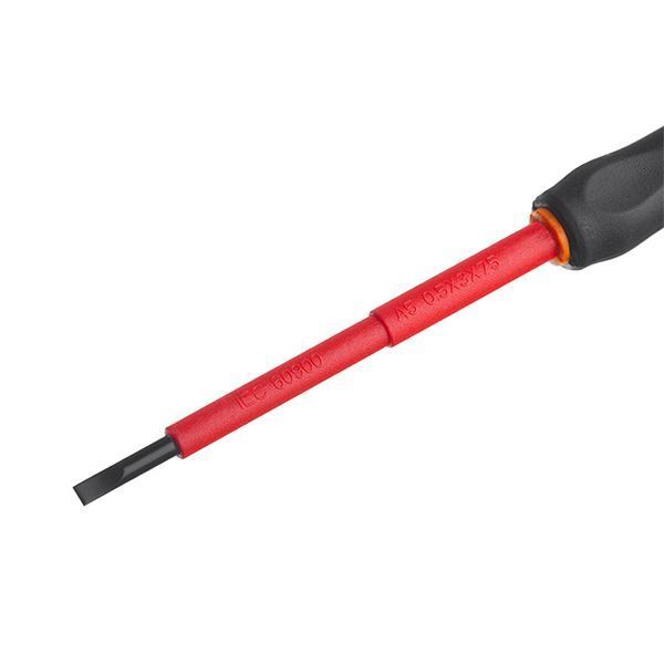 Викрутка шліцева ізольована, SL0,5&times;3,00 мм, 1000 В, 75 мм INTERTOOL VT-3203 VT-3203 фото
