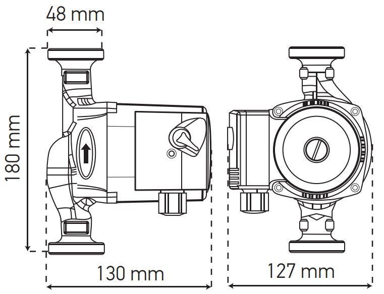 Насос циркуляционный центробеж. Koer KP.GRS-25/6-180 (с гайками, кабелем и вилкой) (KP0249) KP0249 фото