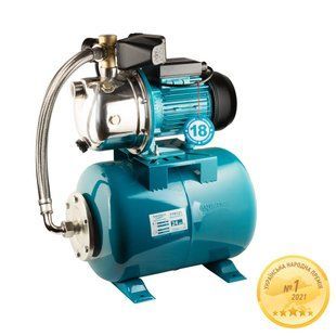 Станция 1.1кВт Hmax 50м Qmax 60л/мин (самовсасывающий насос нерж) 24л Украина AQUATICA JETSa100A5/UA (775098/24) 775098/24 фото