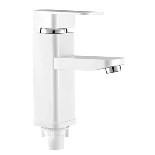 Змішувач для умивальника Plamix Kub-001 White (із підводкою) (PM0611) PM0611 фото
