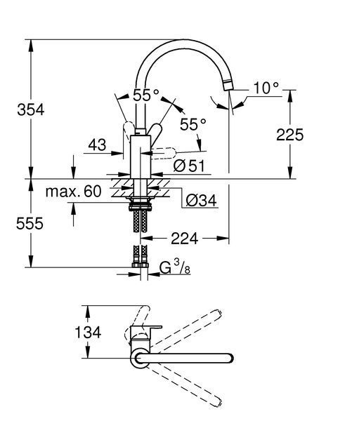 Змішувач для кухні Grohe Eurostyle Cosmopolitan (33975004) 33975004 фото