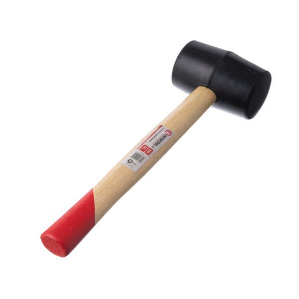 Киянка гумова, 360 г, 45 мм, чорна гума, дерев'яна ручка INTERTOOL HT-0236 HT-0236 фото