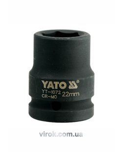 Головка торцева ударна 6-гранна YATO : квадрат 3/4", М= 22 мм, L= 50 мм YT-1072 YT-1072 фото