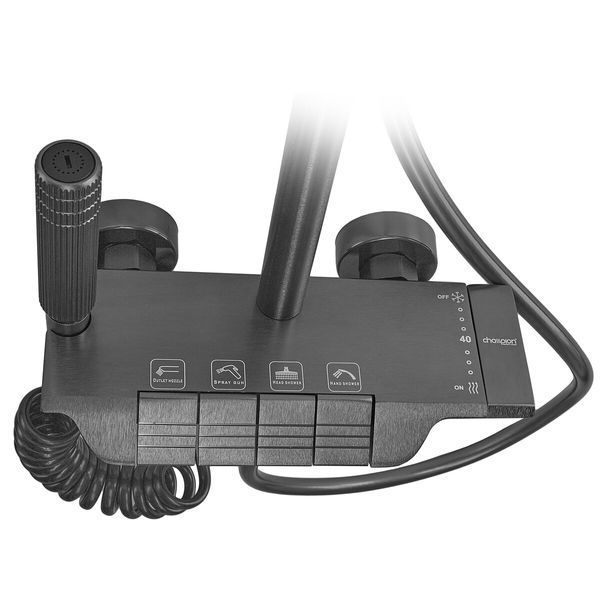 Душова колона Champion PBM-009-J Graphite зі змішувачем з кнопковим перемикачем, 4 режими (CH6501) CH6501 фото