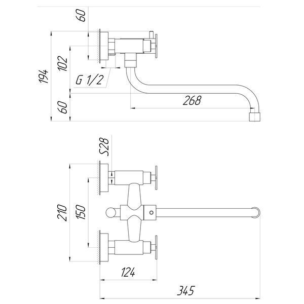 Змішувач для ванни Globus Lux DUKAT SD4-208L 000024962 фото