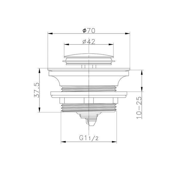 Донний клапан для ванни Koer PW-06-01 1 1/2'' автоматичний СLICK-СLACK (Колір хром) (KR5799) KR5799 фото