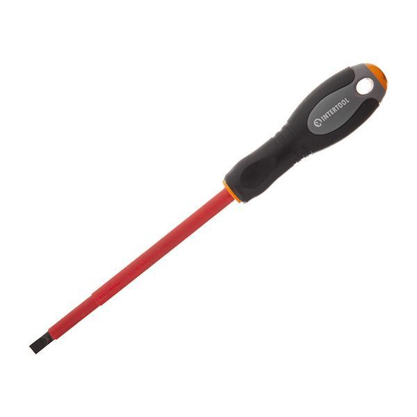 Викрутка шліцева ізольована, SL1,2&times;6,50 мм, 1000 В, 150 мм INTERTOOL VT-3207 VT-3207 фото