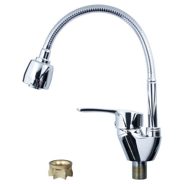 Змішувач ML &Oslash;40 для кухні гусак гофрований на гайці AQUATICA ML-4B644C (9746120) 9746120 фото