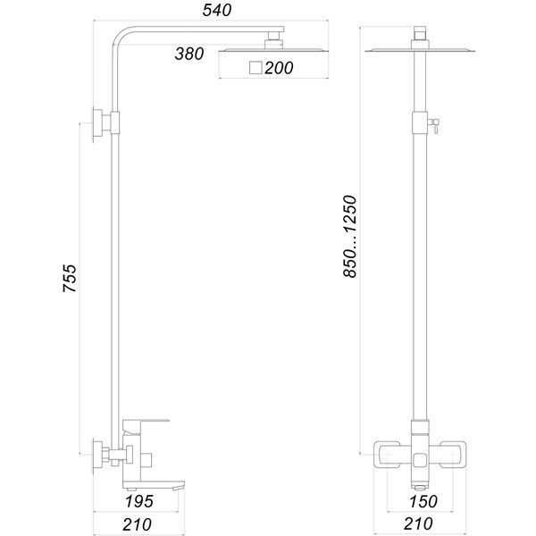 Душова система Globus Lux Kubus SKU-SH-200 000026216 фото