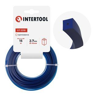 Леска для триммера "квадрат" армированная, 2.7 мм x 15 м INTERTOOL DT-2319 DT-2319 фото