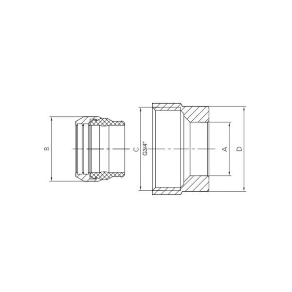Евроконус для подключения медной трубы Koer KR.1149 - 3/4"x15 (KR5131) KR5131 фото