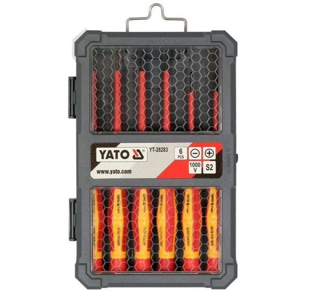 Набор отверток диэлектрических прецизионных изолированных YATO: до 1000 V, 6 шт. YT-28283 YT-28283 фото