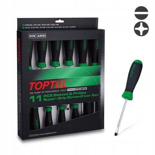 Набір викруток TOPTUL 11 од. GAAE1101 GAAE1101 фото