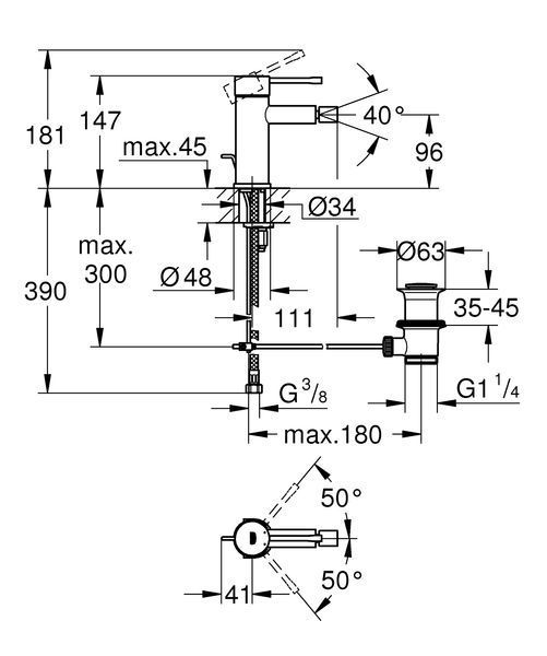 Змішувач з донним клапаном Grohe Essence (24178001) 24178001 фото