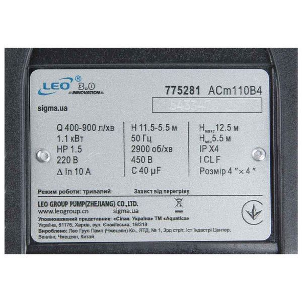 Насос відцентровий 2.2кВт Hmax 17.5м Qmax 1100л/хв 3" LEO 3.0 ACm220B3 (775284) 775284 фото