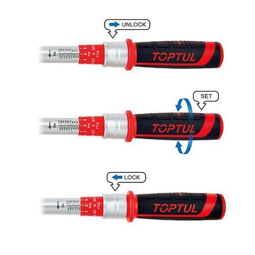 Ключ динамометрический моментный 3/8"x340мм 10-60Nm TOPTUL ANBV1206 ANBV1206 фото