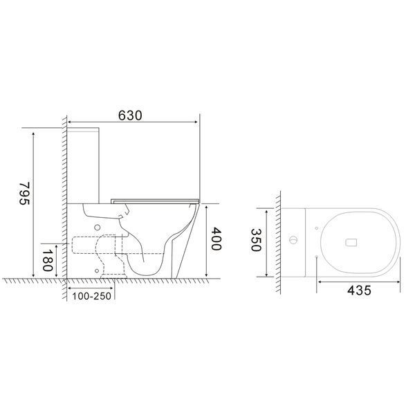 Бачок для унитаза-компакта Mixxus Bevel-0407-T1 Tank 630х350х795 со сливной арматурой (MI8323) MI8323 фото