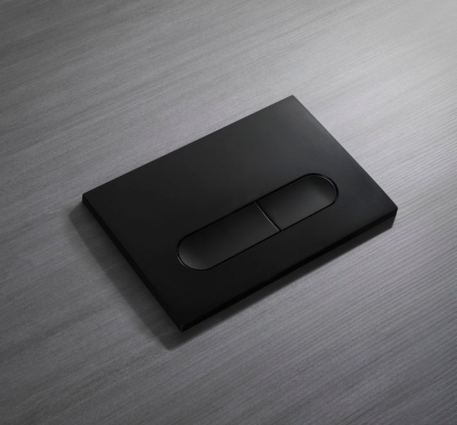 Панель змиву Koer KT-0608-05 240x160x10mm пластик., кнопка закруглена (колір чорний матовий) (KR6125) KR6125 фото