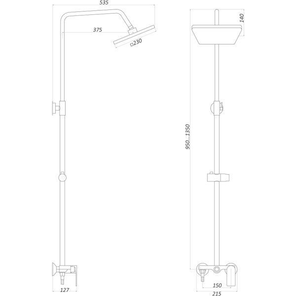 Душова система Globus Lux LAGUNA GLA-0005N-10-BB 000022558 фото