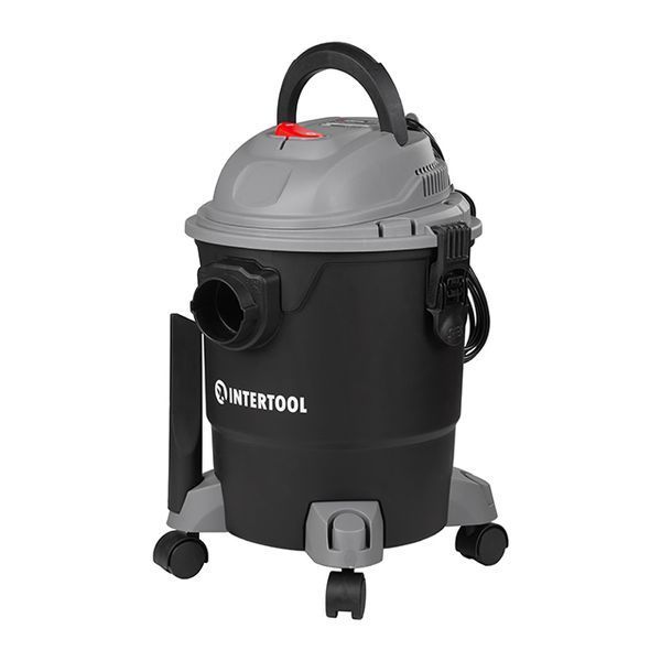 Пылесос строительный, 1,2 кВт, 17 кПа, бак 20 л пластик, шланг 1,5 м INTERTOOL DT-1020 DT-1020 фото