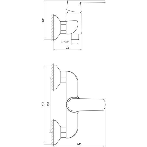 Змішувач для душу Globus Lux Laguna GLA-0105-10-BB 000022557 фото