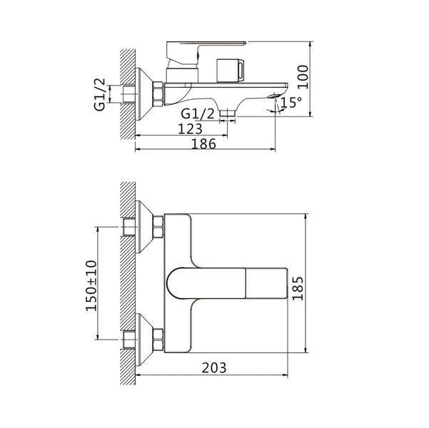 Змішувач для ванни Haiba Alex 009 (HB0889) HB0889 фото