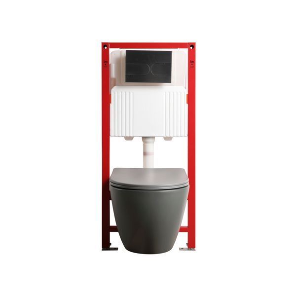 Комплект: Mixxus Premium Ellipse-SET-2101 Gray (в 2 ящ) Унитаз система смыва Tornado 3.0+ Инсталляция Koer KT-0404 + панель KT-0604-07 Gun Gray (MP6668) MP6668 фото