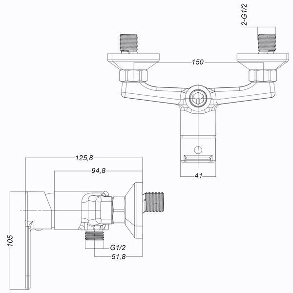 Змішувач для душу Globus Lux Dolly GLD-0105N 000030721 фото