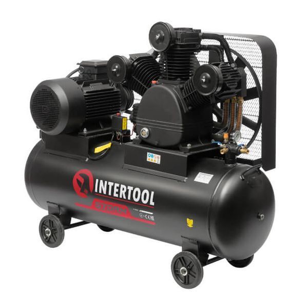 Компрессор, 300 л, 15,0 кВт, 380 В, 10 атм, 2000 л/мин, 3 цилиндра, 80 дБ INTERTOOL PT-0052 PT-0052 фото