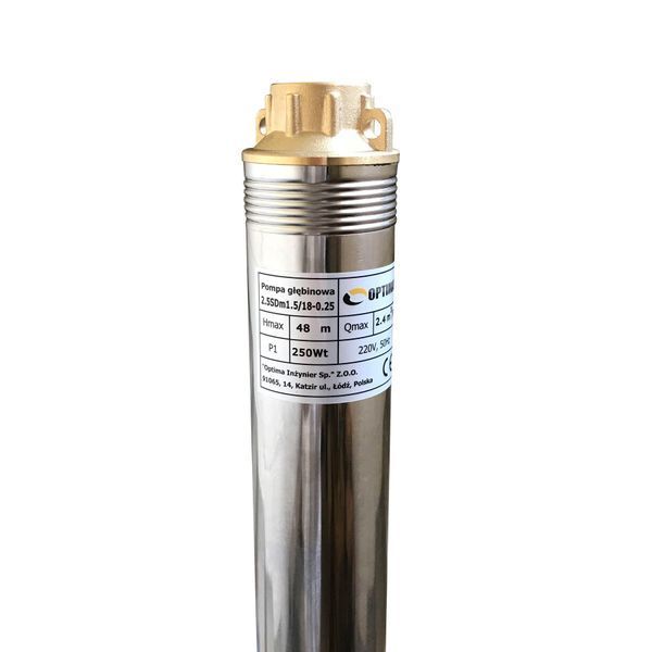 Насос свердловинний з підв, стійк, до піску 2,5&Prime; OPTIMA 2,5SDm1,5/18 0,25 кВт 48м + пульт+кабель 15м 000015543 фото