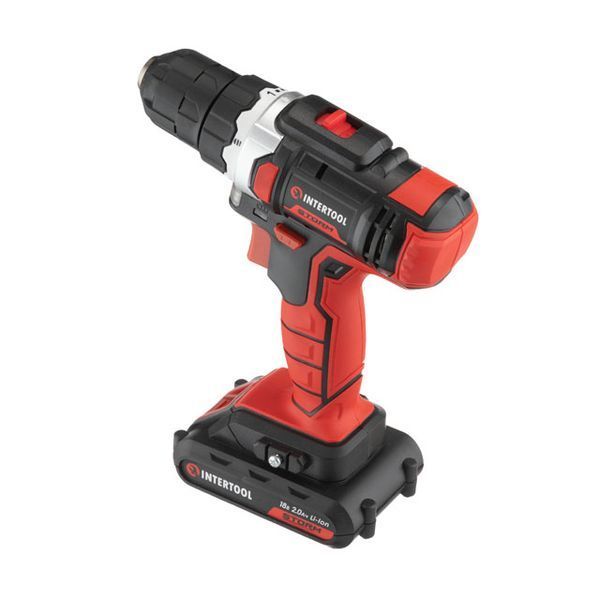 Дриль-шурупокрут акумуляторний, Li-Ion, 18 В, 25 Nm, 0-400/0-1500 об/хв, 1,3 Аг INTERTOOL WT-0313 WT-0313 фото