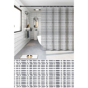 Шторка для ванной Zerix SCP-013-240x200 из PEVA (полиэтиленвинилацетата) (Узор "Клетка" серая) (ZX6086) ZX6086 фото
