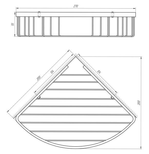 Полка угловая TOPAZ 4114 000012272 фото