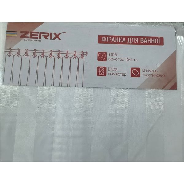Шторка для ванной Zerix SCT-001-180x180 из полиэстера (Цвет белый) (ZX4992) ZX4992 фото