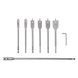 Набір пір'яних свердел по деревині, 6 шт. (10, 12, 16, 18, 20, 25 мм), HEX, подовжувач 300 мм INTERTOOL SD-0207 SD-0207 фото 1