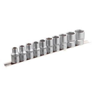 Набір шестигранних головок на планці, 1/2", 10 од. (10, 11, 12, 13, 14, 15, 17, 19, 22, 24 мм) INTERTOOL ET-6011 ET-6011 фото