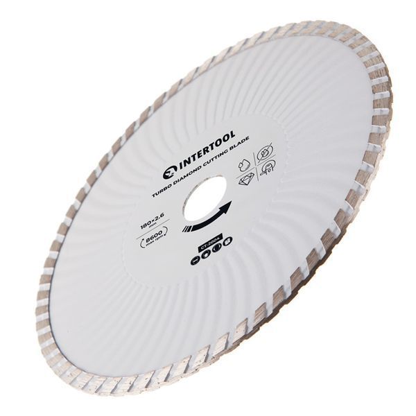 Диск отрезной алмазный Turbo, 180 мм, 16-18%, 8600 об/мин INTERTOOL CT-2004 CT-2004 фото