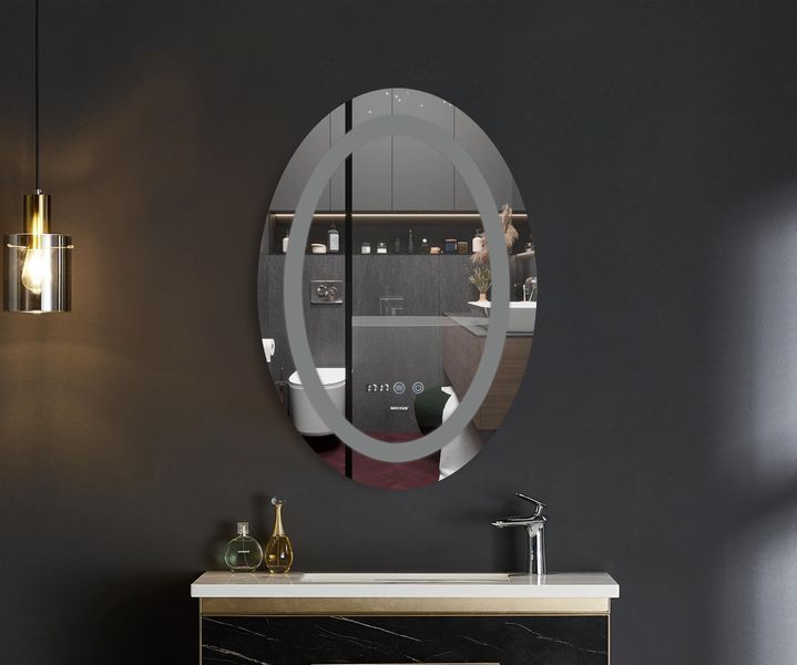 Зеркало Mixxus PLAIN MV02-60x80 с Led Touch, Anti-fog, димером, регулятором яркости, часами (MI6933) MI6933 фото